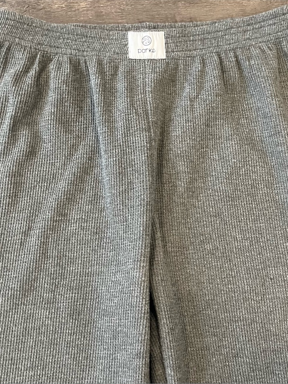 PARKE Waffle Boxer Wide Leg Pants in Stormy Gray - Picture 3 of 7